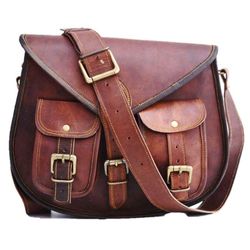 vintage womens genuine real leather handbag shoulder bag satchel messenger new