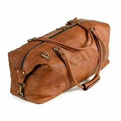 goat leather gym men travel luggage bag genuine brown vintage duffle s new bags