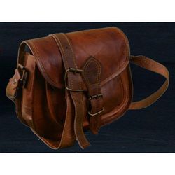 new women vintage brown leather messenger cross body bag handmade purse