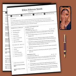 comprehensive resume template for medical professionals, ats-friendly resume template, word resume, pages resume,