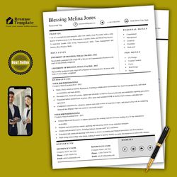 minimalist design resume, word resume, pages resume, cover letter and resume,
