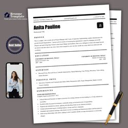 professional quick-edit resume template, smart resume template download, cover letter template for any job description