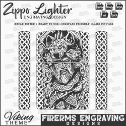 custom vikings laser engraving design for zippo lighter, zippo pattern design, zippo laser art, pattern design ezcad svg