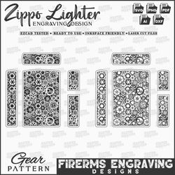 mechanical gear pattern laser engraving design for zippo lighters, zippo pattern design, zippo lighter laser files svg