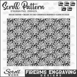 scroll pattern design, laser engraving pattern design, scroll pattern files for gun engraving design, firearm scroll svg