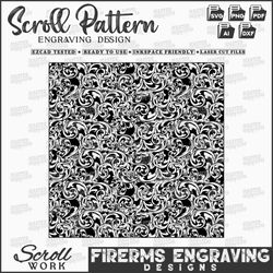 scroll pattern design, laser engraving pattern design, scroll pattern files for gun engraving design, scroll files svg