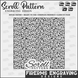 scroll pattern square files, scroll design, scroll laser engraving designs, firearms engraving scroll work designs svg