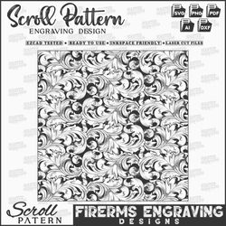 scroll pattern square files, scroll files, scroll laser engraving designs, firearms engraving scroll work designs svg