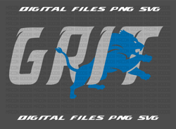 detroit lions all grit football logo digital file - svg & png