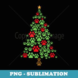 xmas cat paws christmas tree - modern sublimation png file