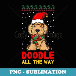 doodle all the way labradoodle santa hat christmas - png transparent sublimation design