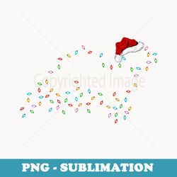 funny ferret xmas lighting santa hat ferret christmas - instant png sublimation download