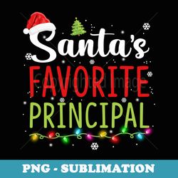 santas favorite principal christmas santa hat lights s - exclusive png sublimation download