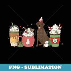 chocolate lab coffee latte winter christmas dog mom holiday - png transparent sublimation file