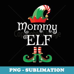 mommy elf matching family group elf mom - retro png sublimation digital download