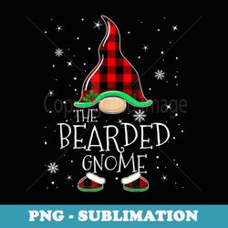 red plaid the bearded gnome family christmas pajamas - png transparent sublimation design