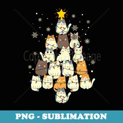 funny cats christmas tree - png sublimation digital download