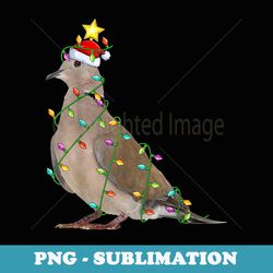 xmas tree lighting santa mourning dove bird christmas - modern sublimation png file