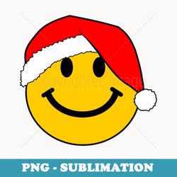 happy face with christmas santa hat long sleeve t - special edition sublimation png file