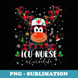 love icu nurse life reindeer nurse christmas pajama xmas - elegant sublimation png download