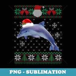funny christmas dolphin lover santa hat xmas ugly er - modern sublimation png file