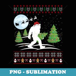 funny bigfoot xmas santa hat ugly bigfoot christmas - exclusive png sublimation download