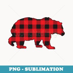 buffalo red plaid check bear matching couple xmas pajama - high-resolution png sublimation file