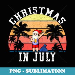 christmas in july funny vintage santa summer beach vacation - high-resolution png sublimation file