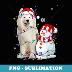 cute samoyed santa hat christmas light xmas - special edition sublimation png file