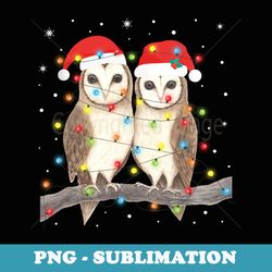 owls christmas lights tree xmas owl lover - exclusive png sublimation download