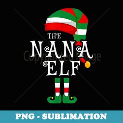 nana elf family christmas matching pajamas group xmas - exclusive png sublimation download