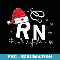 rn nurse nursing santa hat christmas xmas pajamas - sublimation png file