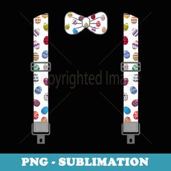 easter eggs bow tie & suspenders egg hunting bunny - sublimation digital download