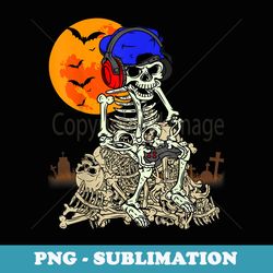 graphic halloween skeleton gamer funny gaming boys kids teen - png sublimation digital download