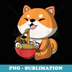 kawaii anime shiba inu dog asian noodles japanese ramen - instant png sublimation download