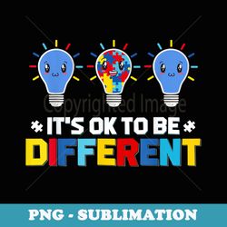 puzzle light bulb its ok to be different autism awareness - decorative sublimation png file