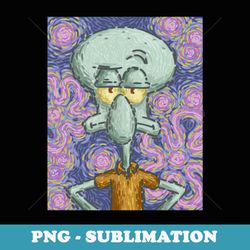 spongebob squarepants squidward van gogh painting portrait - exclusive sublimation digital file