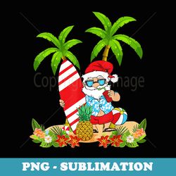 santa summer surfing christmas in july beach vacation - special edition sublimation png file