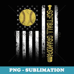 distressed usa american flag softball grandpa fathers day - premium png sublimation file