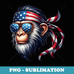 monkey american usa flag sunglasses 4th of july monkey - stylish sublimation digital download