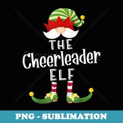 cheerleader elf group christmas funny pajama party - vintage sublimation png download