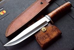 custom handmade d2 tool steel full tang fixed blade hunting survival camping bushcraft classical style bowie knife