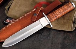 custom handmade d2 tool steel full tang fixed blade hunting survival tactical combat dagger knife