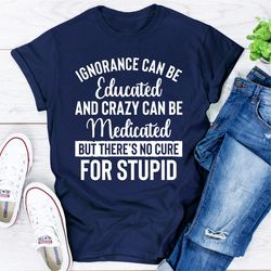 ignorance can be educated crazy can be medicated but there's no cure for stupid