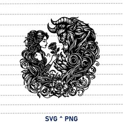 beauty and the beast svg, enchanted rose svg, mandala svg, intricate weeding svg, enchanted rose svg, gift for her svg,