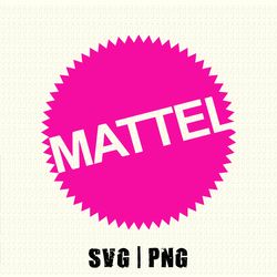 pink mattel logo svg png for princess toy doll box