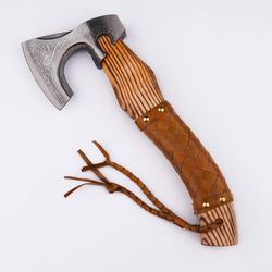 alfari viking axe the ragnar lothbrok real, and custom crafted with leather sheath carbon steel camping,hiking