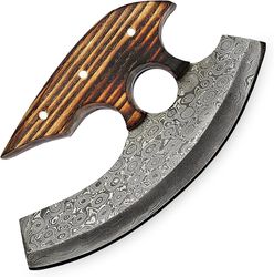 alfari alaskan ulu mezzaluna ulu knife traditional pizza cutter ulu stabilized wood handle crescent blade ulu knife