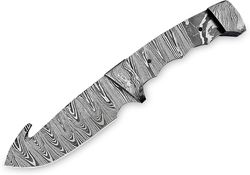 alfari custom handmade damascus steel gut hook skinner knife blank blade for knife making