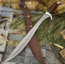 alfari sword of thorin oakenshield 34 inch damascus steel blade sword with leather sheath calymore viking sword
